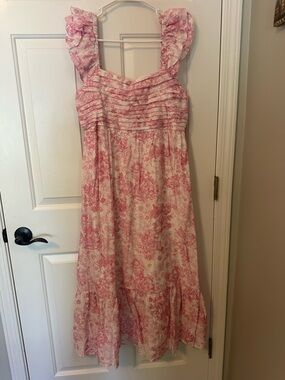 Altard state Pink Floral Ruffled Sundress